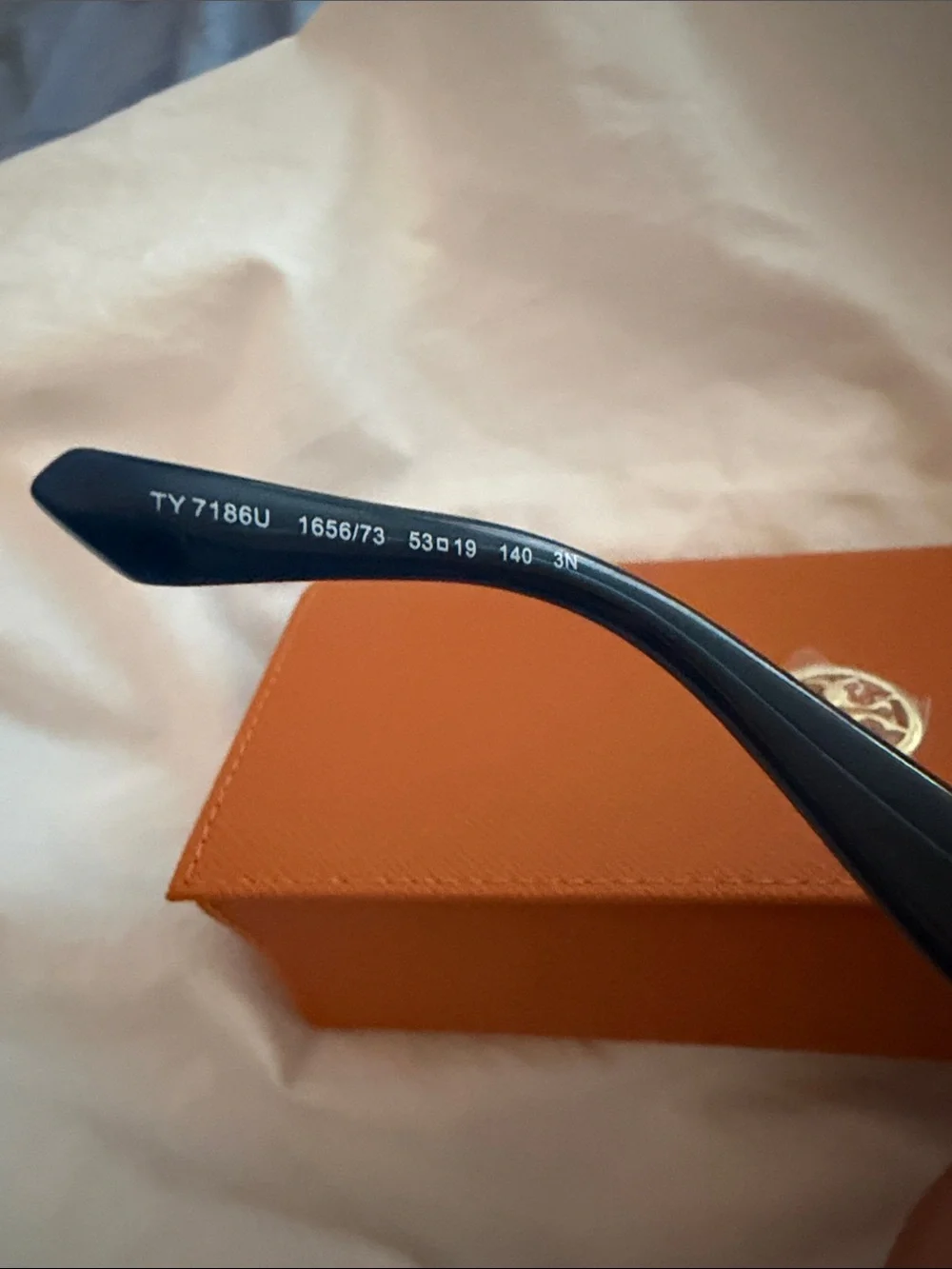 Tory Burch Navy Square Sunglasses with Brown Lenses and Gold Accents